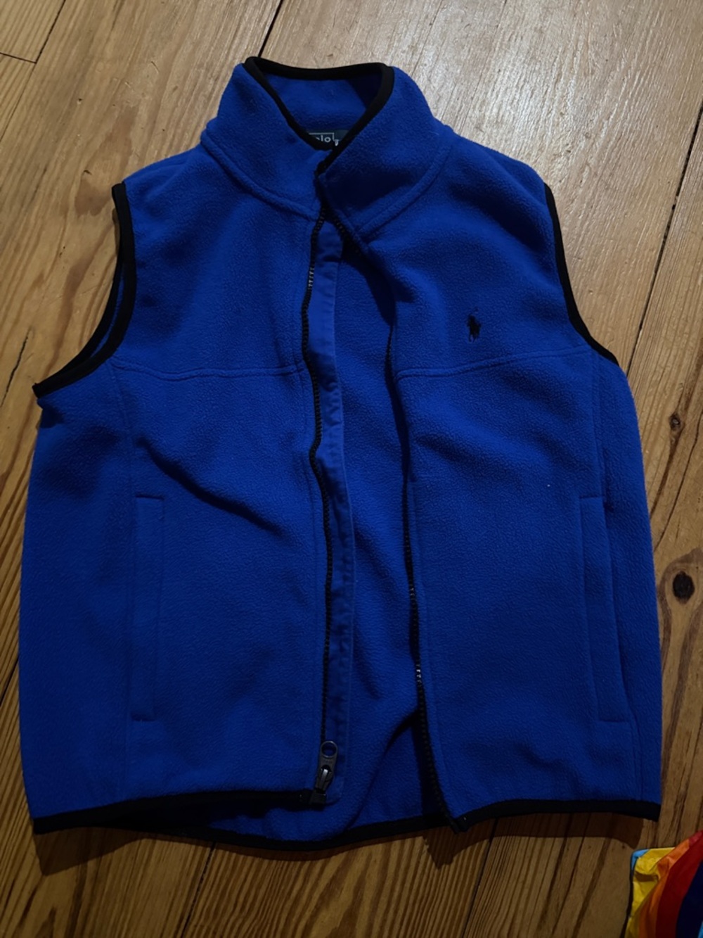 Ralph Lauren Blue Fleece Vest with Black Trim